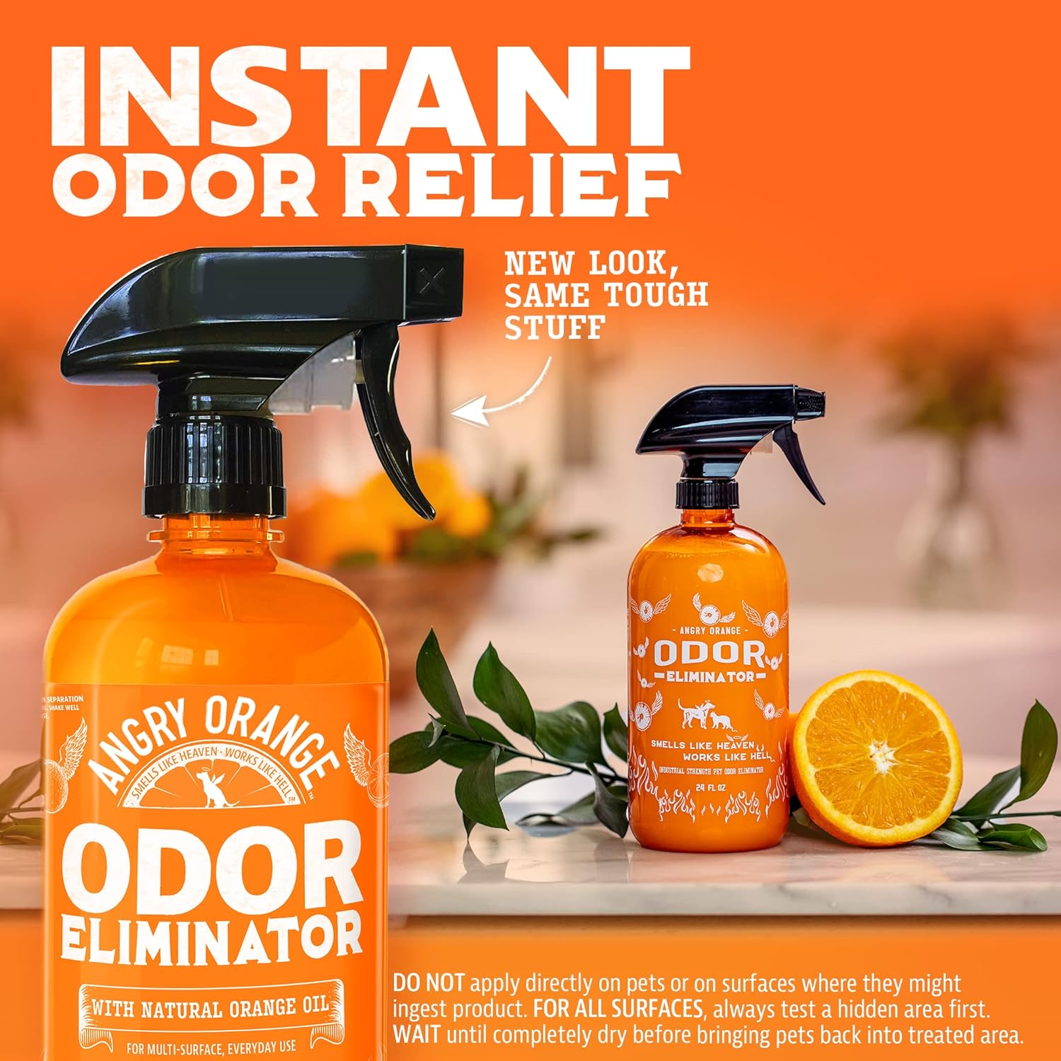 Pet Odor Eliminator for Dog and Cat Urine, Carpet Stains, and Strong Smells – Citrus Cleaner with Natural Orange Oil – 24 Oz