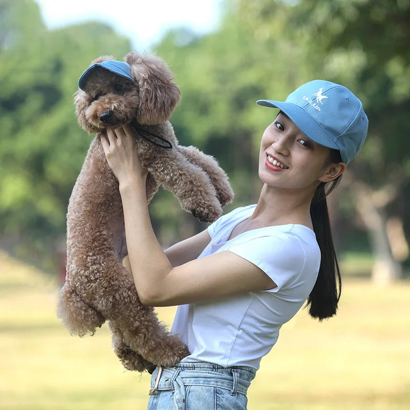 Dog Cap Adjustable Puppy Baseball Hat With Ear Holes Outdoor Sports Pet Sunhat Chihuahua French Bulldog Visor Hat Pet Supplies
