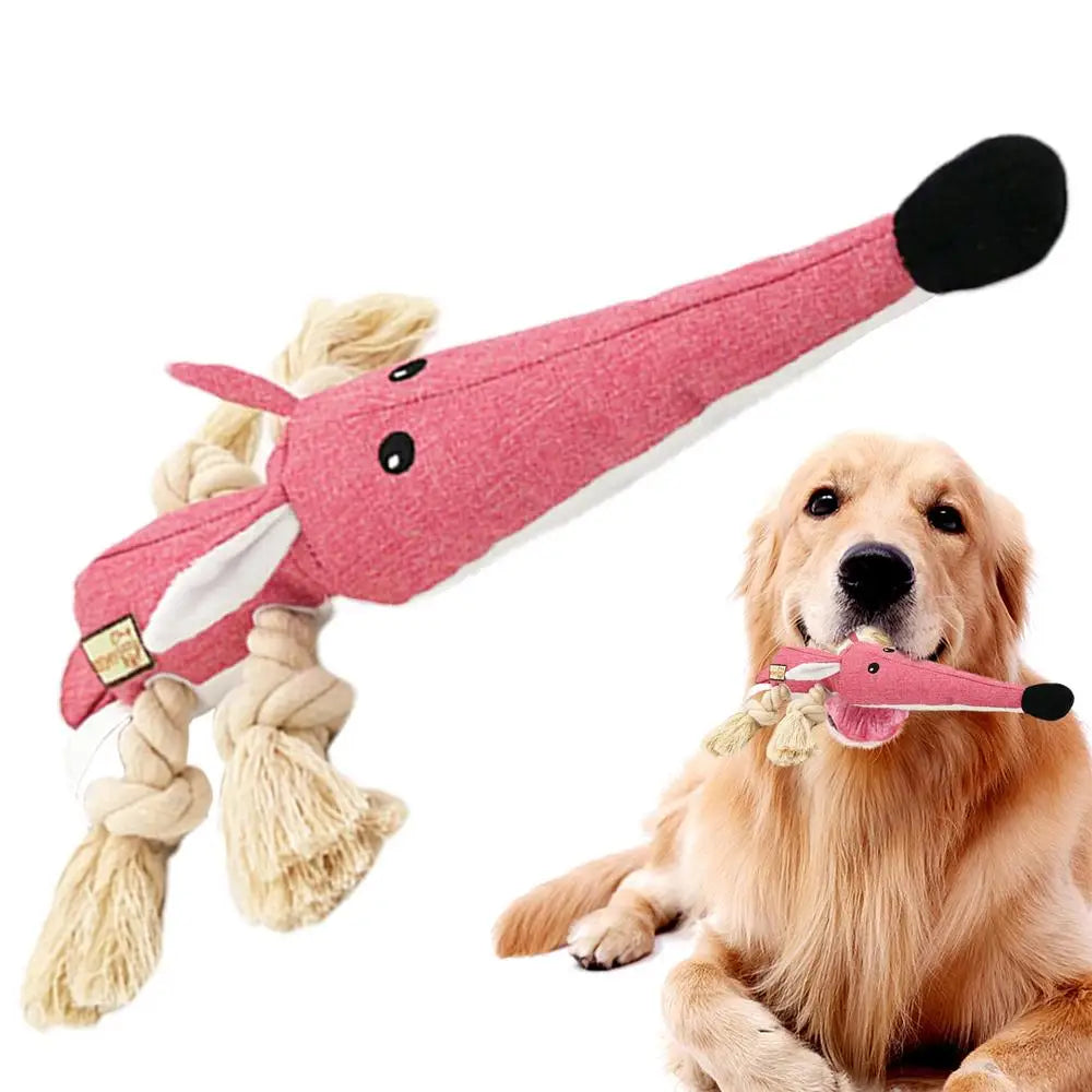 Pet Teething Toy Interactive Dog Chew Toy Cotton Rope Knot Dog Grinding Toys For Medium Dog Bite-Resistant Squeaky Dog Toy