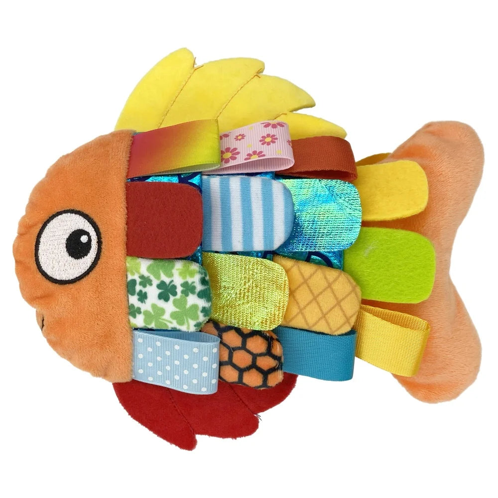 Plush Flappy Fish Dog Toy with Crinkle and Squeaker Interactive Chew Toy Dogs with Foraging Loops Textured Fun