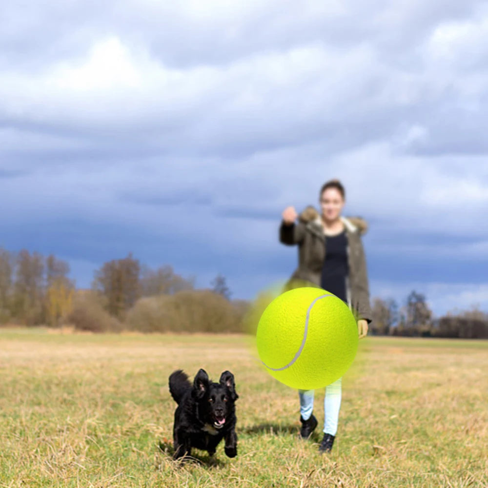 9.5 Inch Oversize Giant Tennis Balls Inflatable Tennis Ball Dog Toy Balls For Signature Children Adult Pets Dogs Cats Fun