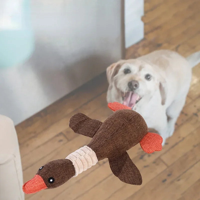 Pet Mallard Duck Dog Toy for Aggressive Chewers Dog Squeaky Wild Goose Puzzle Training Toys Cute Soft Dog Chew Toy with Squeaker
