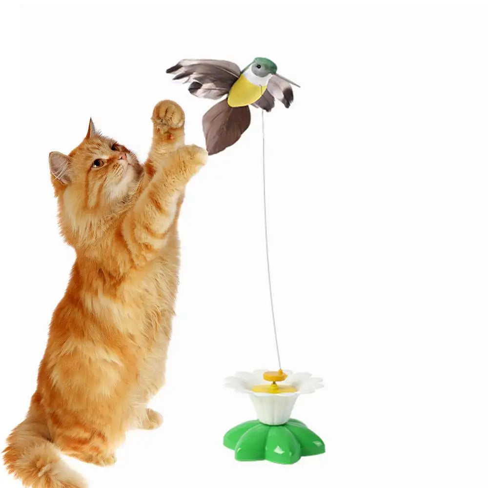 Automatic Electric Rotating Cat Toy Colorful Bird Animal Shape Plastic Funny Pet Dog Kitten Interactive Toys Pet Toys