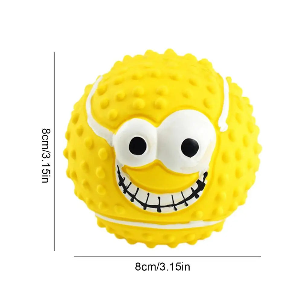 Latex Squeaky Dog Toy Ball Squeaky Dog Balls Bite Resistant Smile Face Squeaky Dog Balls For Puppies Dogs Small Cats And Kittens