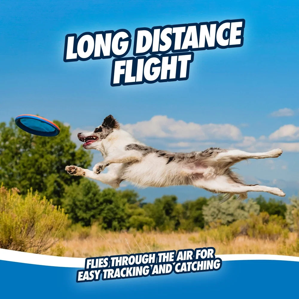 Durable Flying Disc Dog Toy Water and Land Play Soft Rubber Edges Floating Frisbee Interactive Fetch Toy Medium Large Dogs