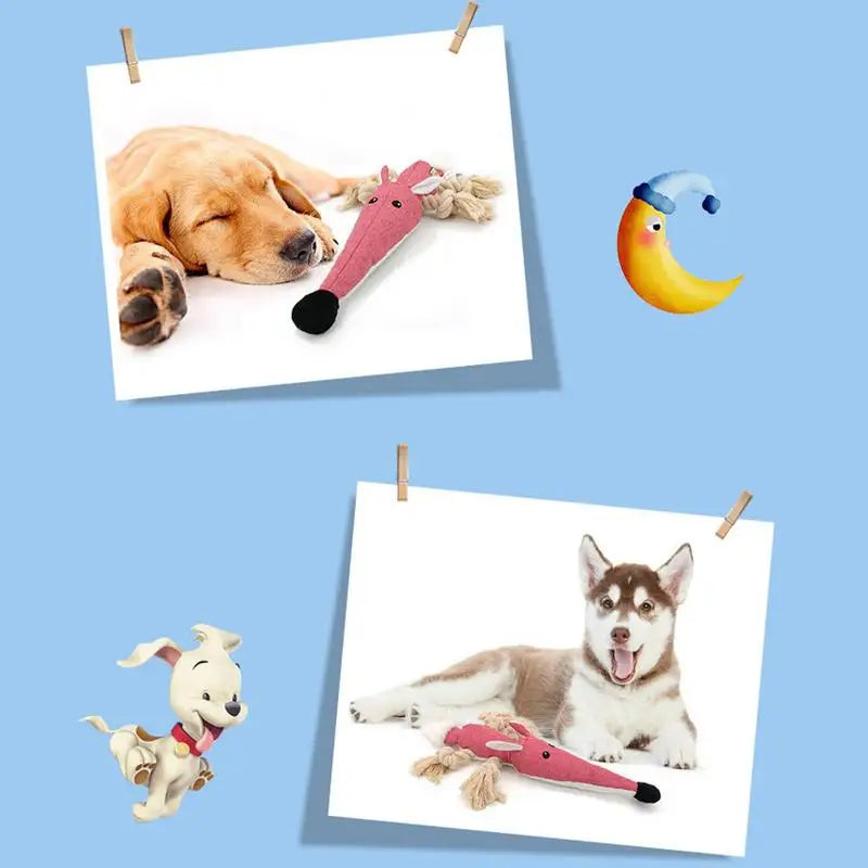Pet Teething Toy Interactive Dog Chew Toy Cotton Rope Knot Dog Grinding Toys For Medium Dog Bite-Resistant Squeaky Dog Toy