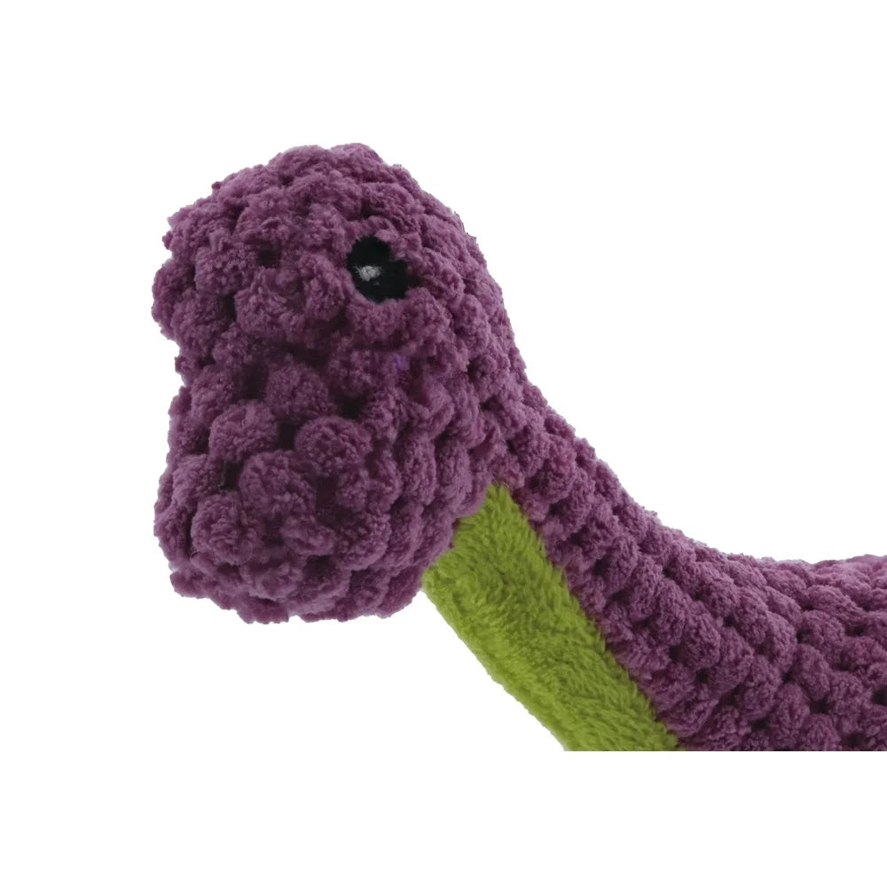 Durable Plush Dog Toy Brachiosaurus Squeaky Chew Interactive Toy Small Dogs Perfect Play and Tugging