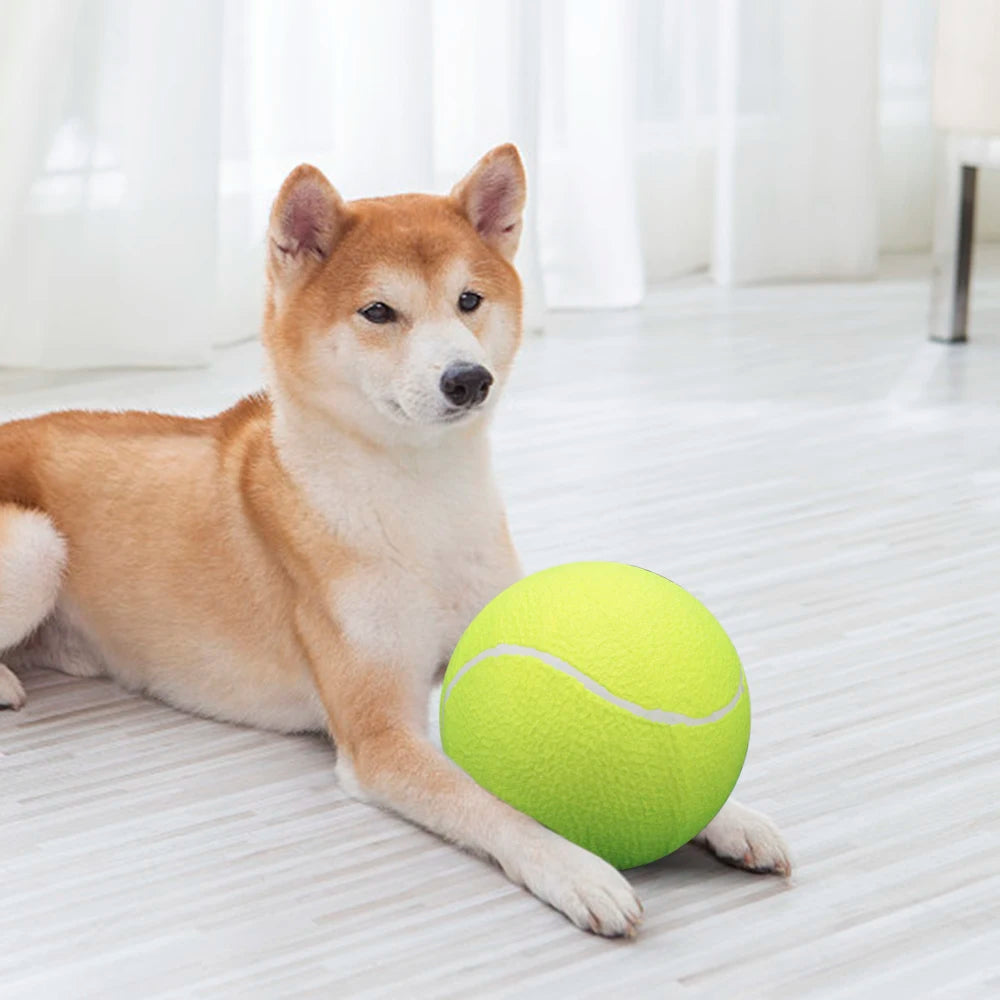 9.5 Inch Oversize Giant Tennis Balls Inflatable Tennis Ball Dog Toy Balls For Signature Children Adult Pets Dogs Cats Fun
