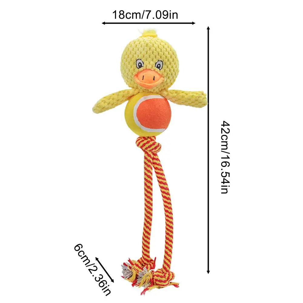 Dog Chew Toys Rope Toys Built-in Sound Dog Stuffed Toys Dog Plush Toy Bite-Resistant Squeaky Toys For Fun & Training