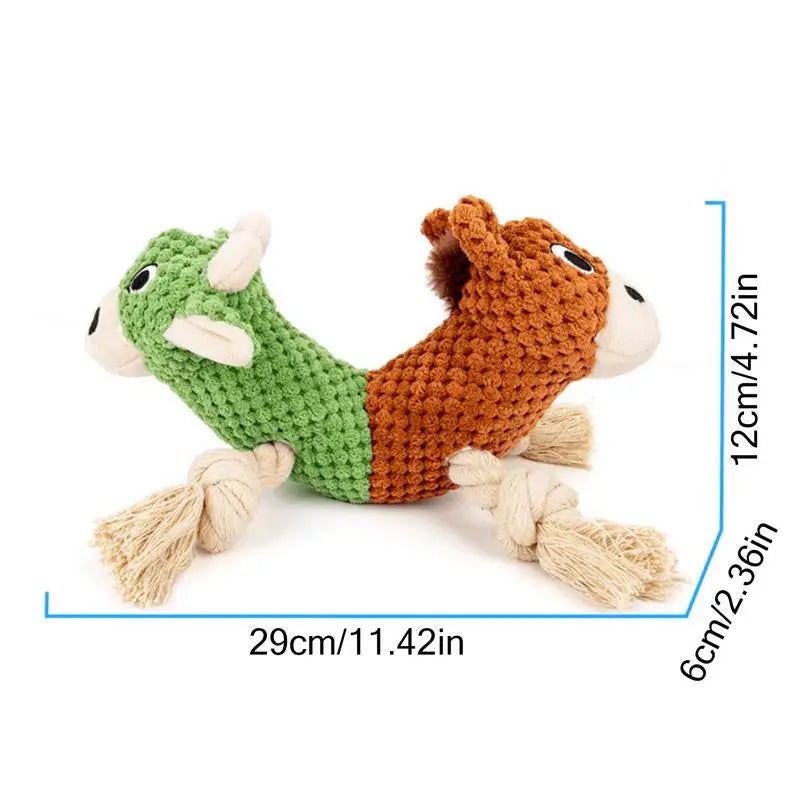 Cotton Rope Dog Chew Toy Pet Puppy Double Headed Tugging Cotton Toy Bull-Horse Head Figure For Small To Large Dogs Teeth