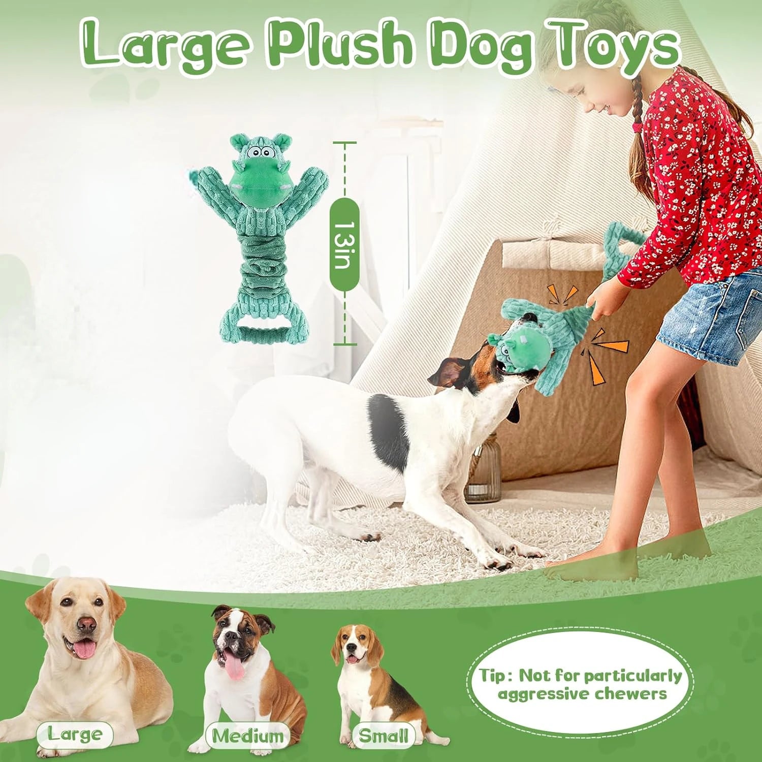 Soft, Durable, and Adorable War Dog Design Squeaky Dog Toys for Small, Medium, and Large Pets - Ideal for Hours of Entertainment