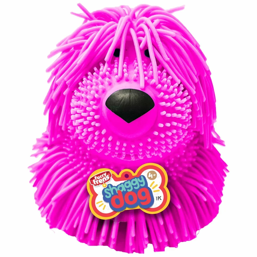Inflatable Shaggy Dog Novelty Toy Soft Textured Stress Relief Children and Teens Interactive Fun with Blow Tube