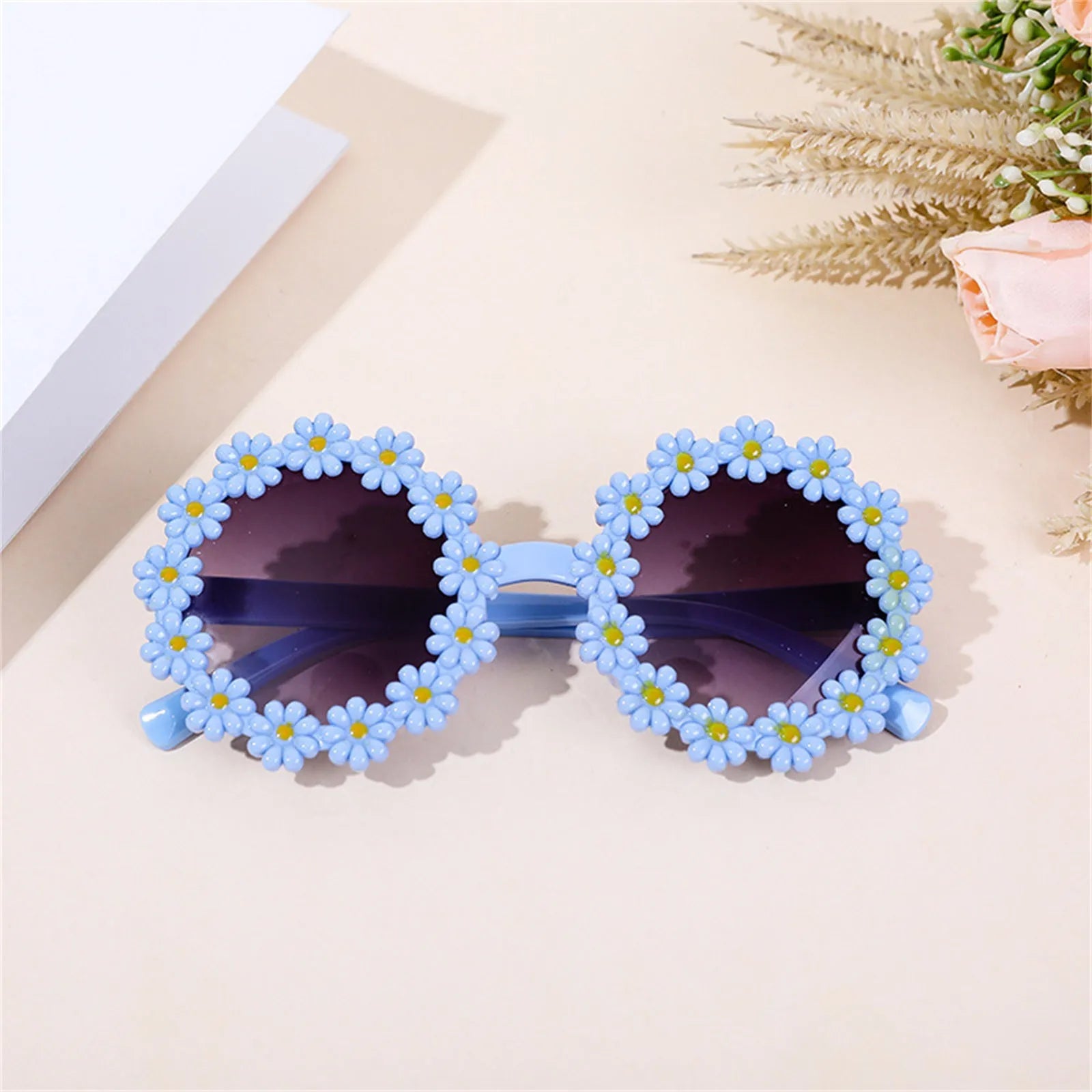 Pet Accessories Flower Sunglasses Circular Role Playing Glasses Photo Props Glasses For Cats And Small And Paracord Dog Leash