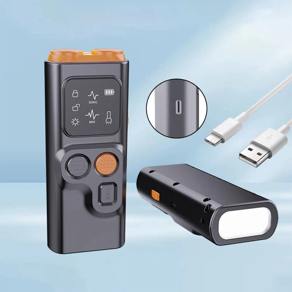Rechargeable Ultrasonic Dog Repeller with LED Flashlight for Effective Bark Deterrent and Dog Training