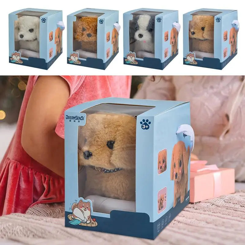 Robot Puppy Interactive Plush Pet Kids Toys Robot Dog Pet Plush Interactive Realistic Puppy Dog Toy Walking Barking Wagging Tail