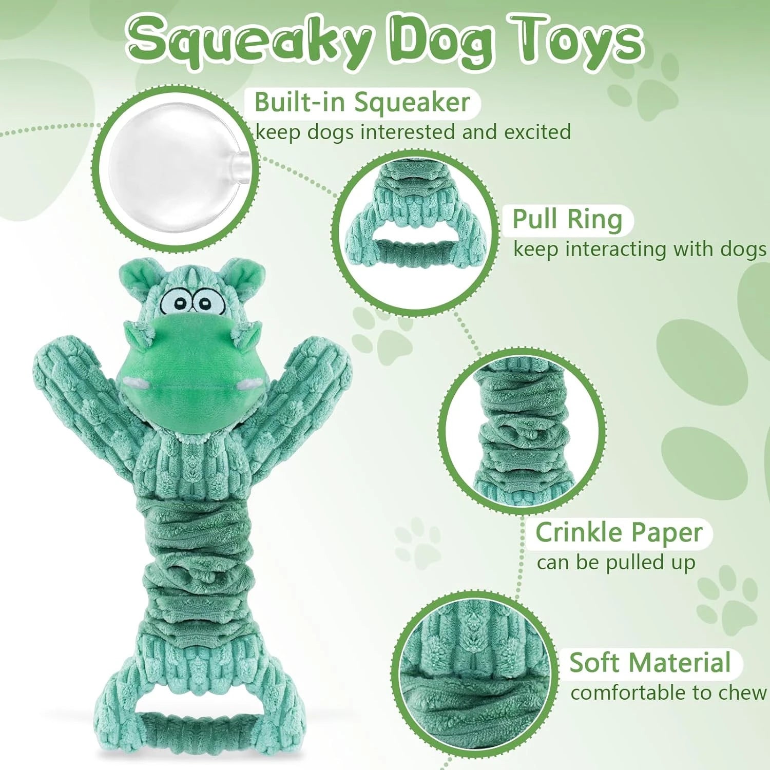 Soft, Durable, and Adorable War Dog Design Squeaky Dog Toys for Small, Medium, and Large Pets - Ideal for Hours of Entertainment