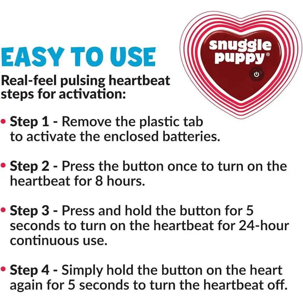 Original Snuggle Puppy Heartbeat Dog Toy Anxiety Relief Comfort Aid Stuffed Animal Crate Training Separation Loneliness Calming