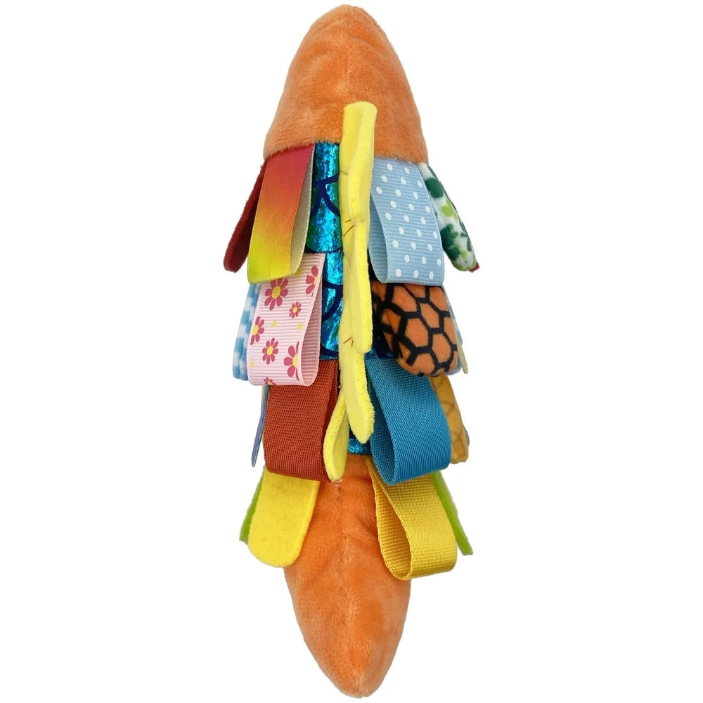 Plush Flappy Fish Dog Toy with Crinkle and Squeaker Interactive Chew Toy Dogs with Foraging Loops Textured Fun