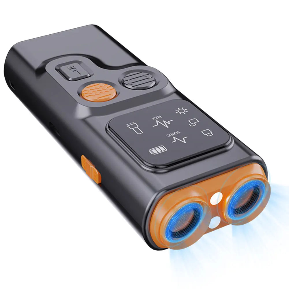 Rechargeable Ultrasonic Dog Repeller with LED Flashlight for Effective Bark Deterrent and Dog Training