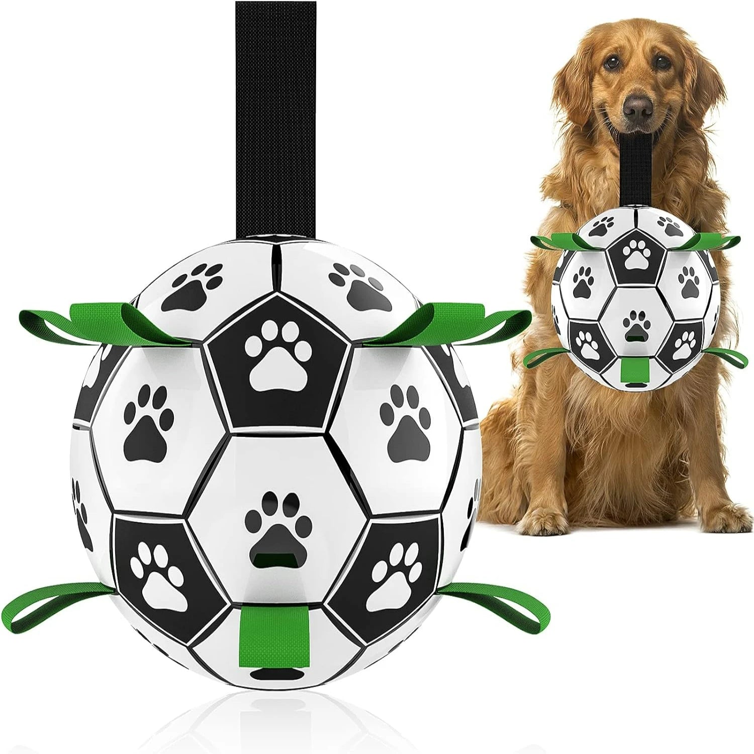 Dependable and resilient Large Soccer Ball Toy with Tough Durable Straps - Perfect for Energetic Big Dogs - Distinctive Combat D