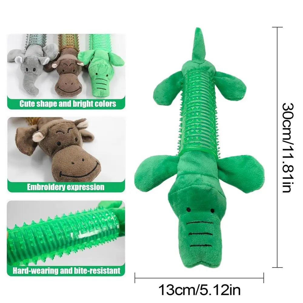 Stuffed Chew Dog Toys Animal Shaped Chewing Puppy Sound Squeaker Plush Self-Play Puppy Squeeze Grunting Dog Toy For Small Medium