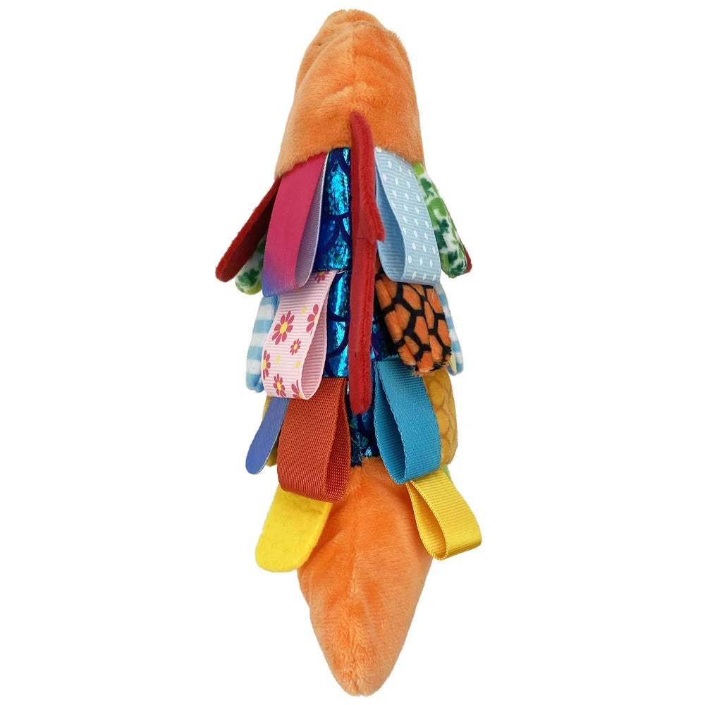 Plush Flappy Fish Dog Toy with Crinkle and Squeaker Interactive Chew Toy Dogs with Foraging Loops Textured Fun