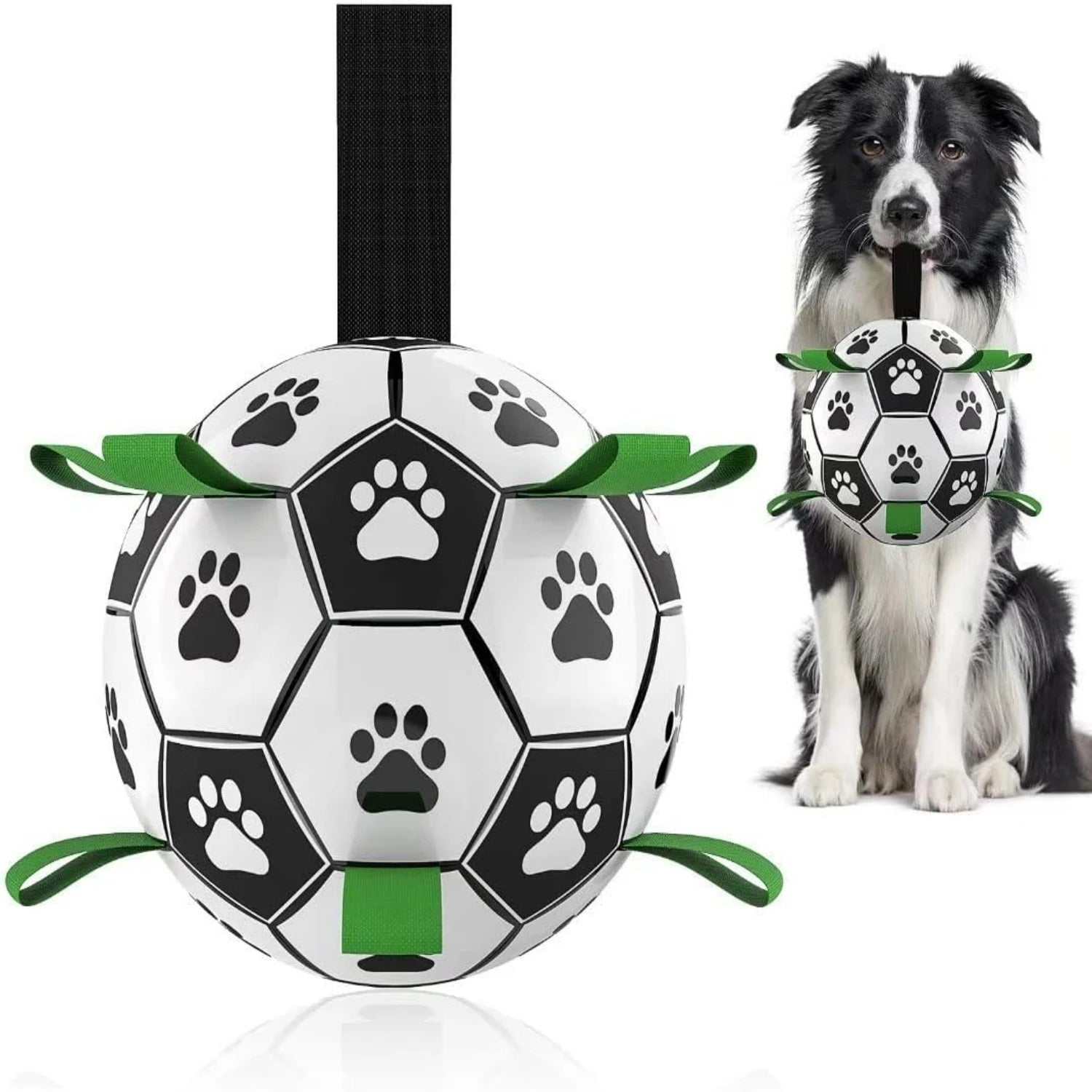 Dependable and resilient Large Soccer Ball Toy with Tough Durable Straps - Perfect for Energetic Big Dogs - Distinctive Combat D