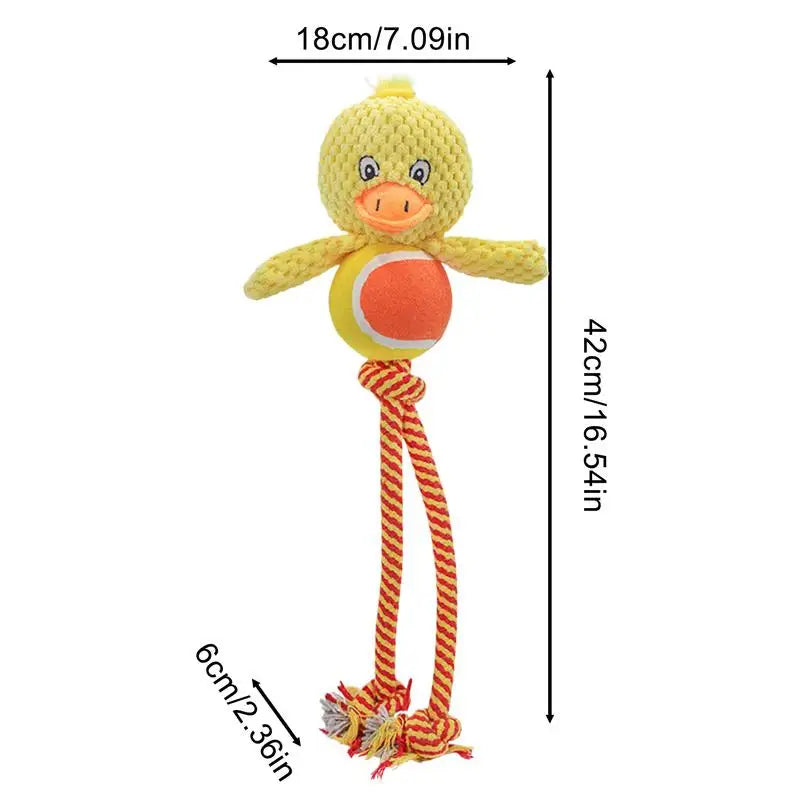 Dog Chew Toys Rope Toys Built-in Sound Dog Stuffed Toys Dog Plush Toy Bite-Resistant Squeaky Toys For Fun & Training