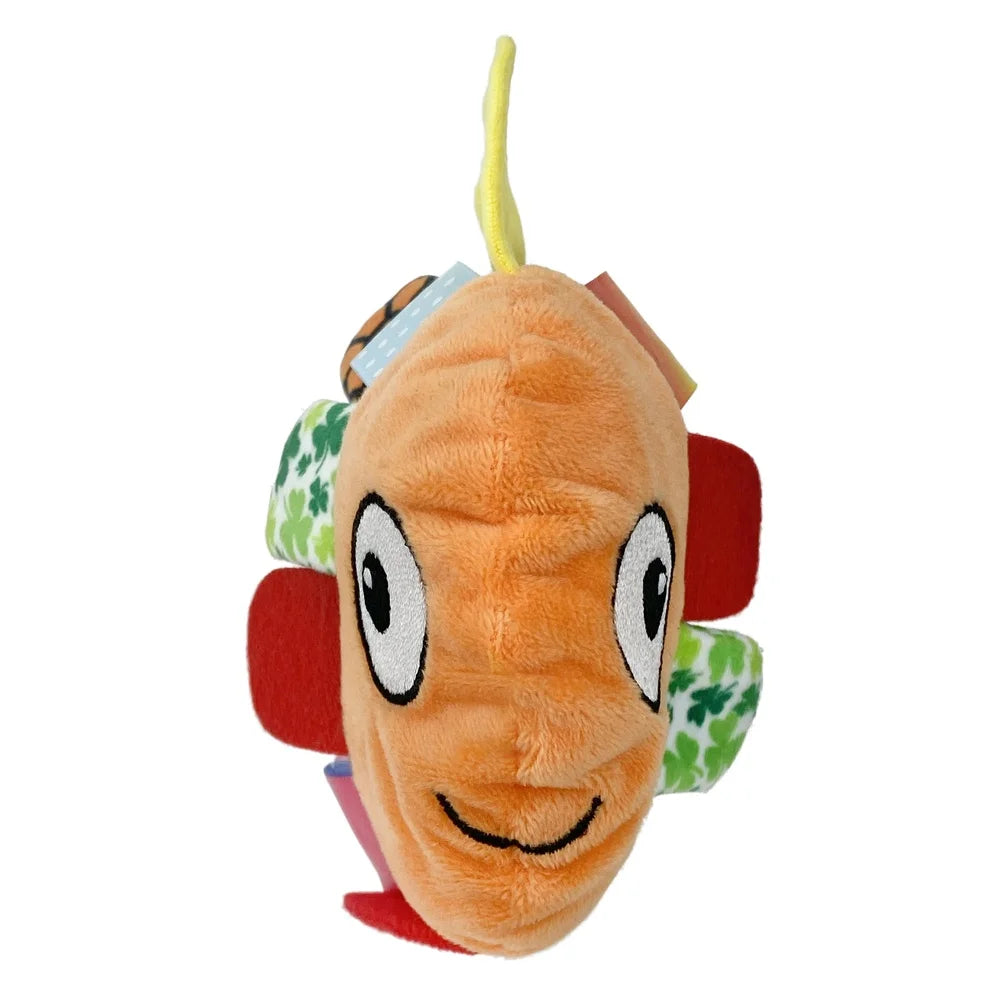 Plush Flappy Fish Dog Toy with Crinkle and Squeaker Interactive Chew Toy Dogs with Foraging Loops Textured Fun