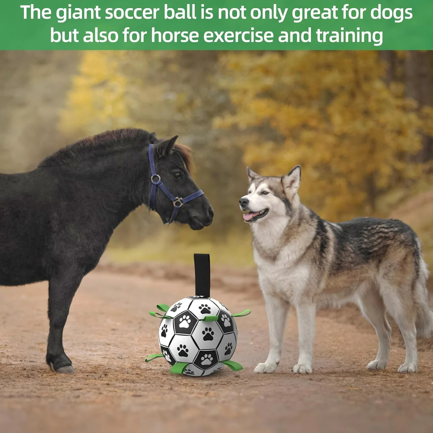 Dependable and resilient Large Soccer Ball Toy with Tough Durable Straps - Perfect for Energetic Big Dogs - Distinctive Combat D
