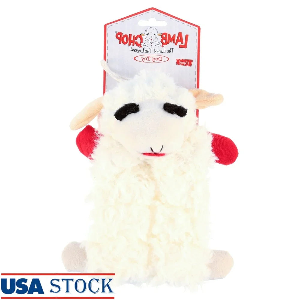 Lamb Chop Plush Dog Toy with Squeakers, 9-Inch, Soft and Cuddly for Dogs.