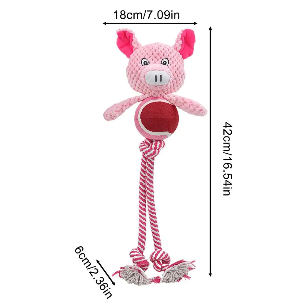 Dog Chew Toys Rope Toys Built-in Sound Dog Stuffed Toys Dog Plush Toy Bite-Resistant Squeaky Toys For Fun & Training