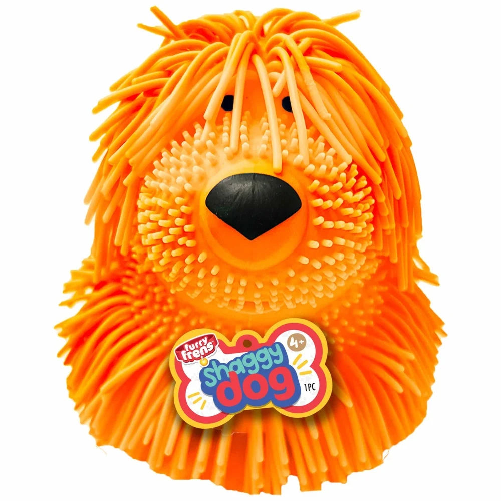 Inflatable Shaggy Dog Novelty Toy Soft Textured Stress Relief Children and Teens Interactive Fun with Blow Tube