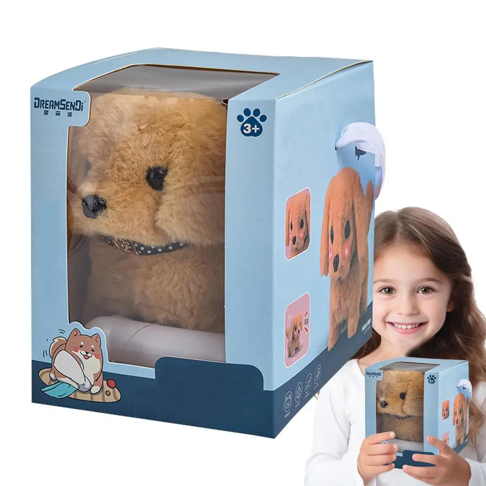 Robot Puppy Interactive Plush Pet Kids Toys Robot Dog Pet Plush Interactive Realistic Puppy Dog Toy Walking Barking Wagging Tail