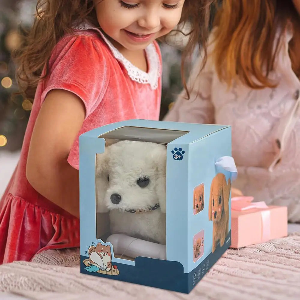 Robot Puppy Interactive Plush Pet Kids Toys Robot Dog Pet Plush Interactive Realistic Puppy Dog Toy Walking Barking Wagging Tail