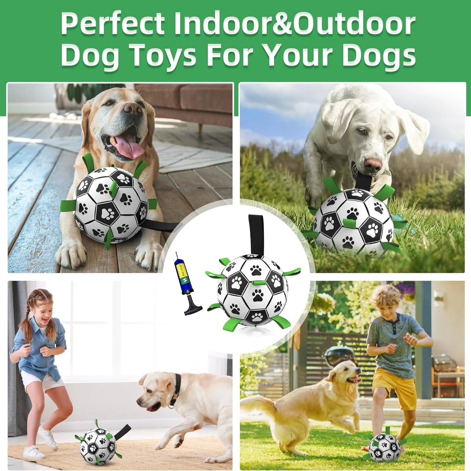 Dependable and resilient Large Soccer Ball Toy with Tough Durable Straps - Perfect for Energetic Big Dogs - Distinctive Combat D