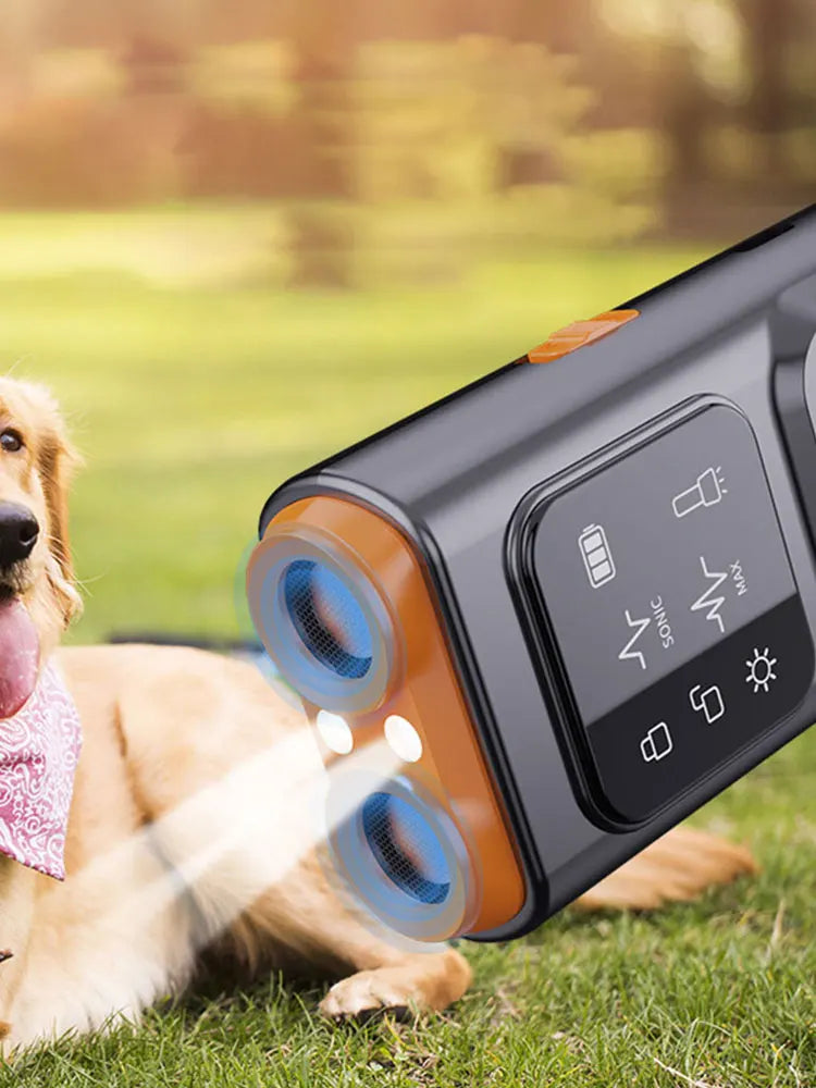 Rechargeable Ultrasonic Dog Repeller with LED Flashlight for Effective Bark Deterrent and Dog Training