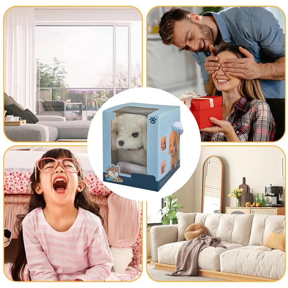 Robot Puppy Interactive Plush Pet Kids Toys Robot Dog Pet Plush Interactive Realistic Puppy Dog Toy Walking Barking Wagging Tail