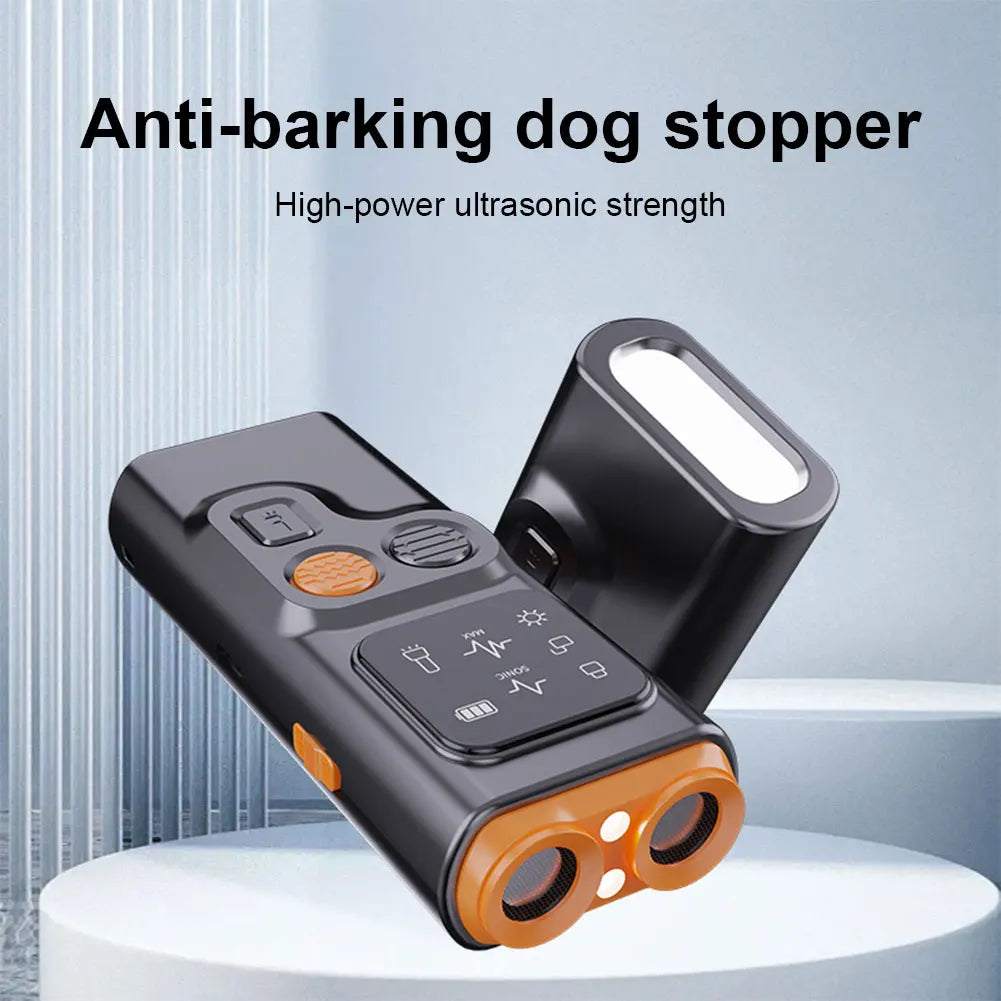 Rechargeable Ultrasonic Dog Repeller with LED Flashlight for Effective Bark Deterrent and Dog Training