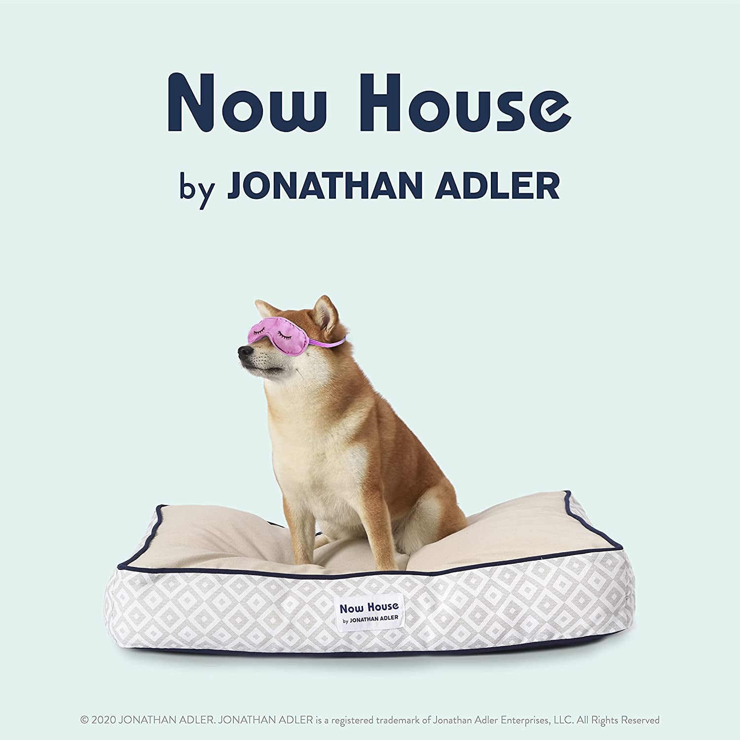 Now House for Pets by Jonathan Adler Grey Diamond Cushion Dog Bed, Medium Medium Dog Bed Washable Dog Bed for Medium Dogs by  (FF16059)