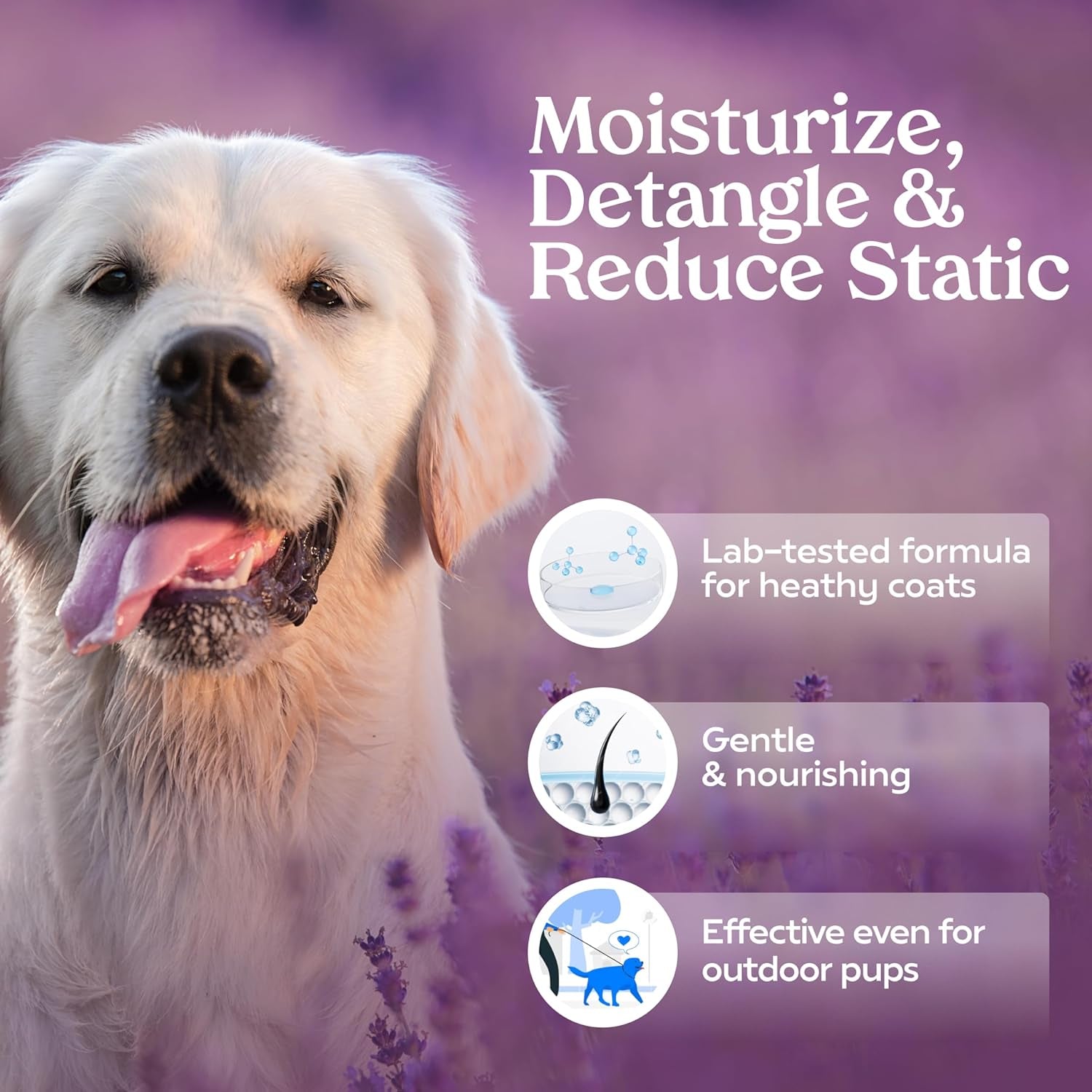 Dog Grooming Spray - Long-Lasting Deodorizer and Cologne with Lavender Scent for Dogs