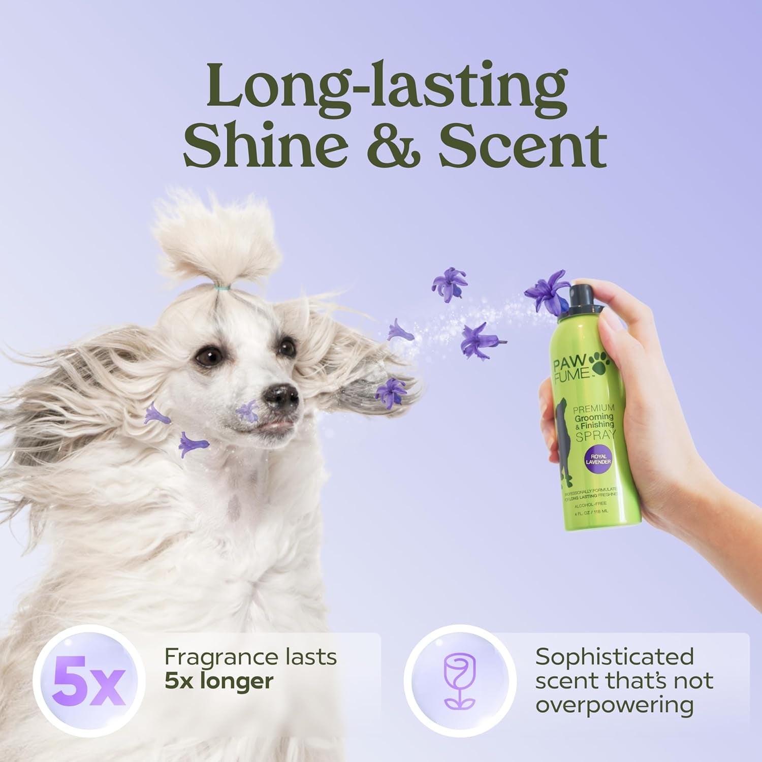 Dog Grooming Spray - Long-Lasting Deodorizer and Cologne with Lavender Scent for Dogs