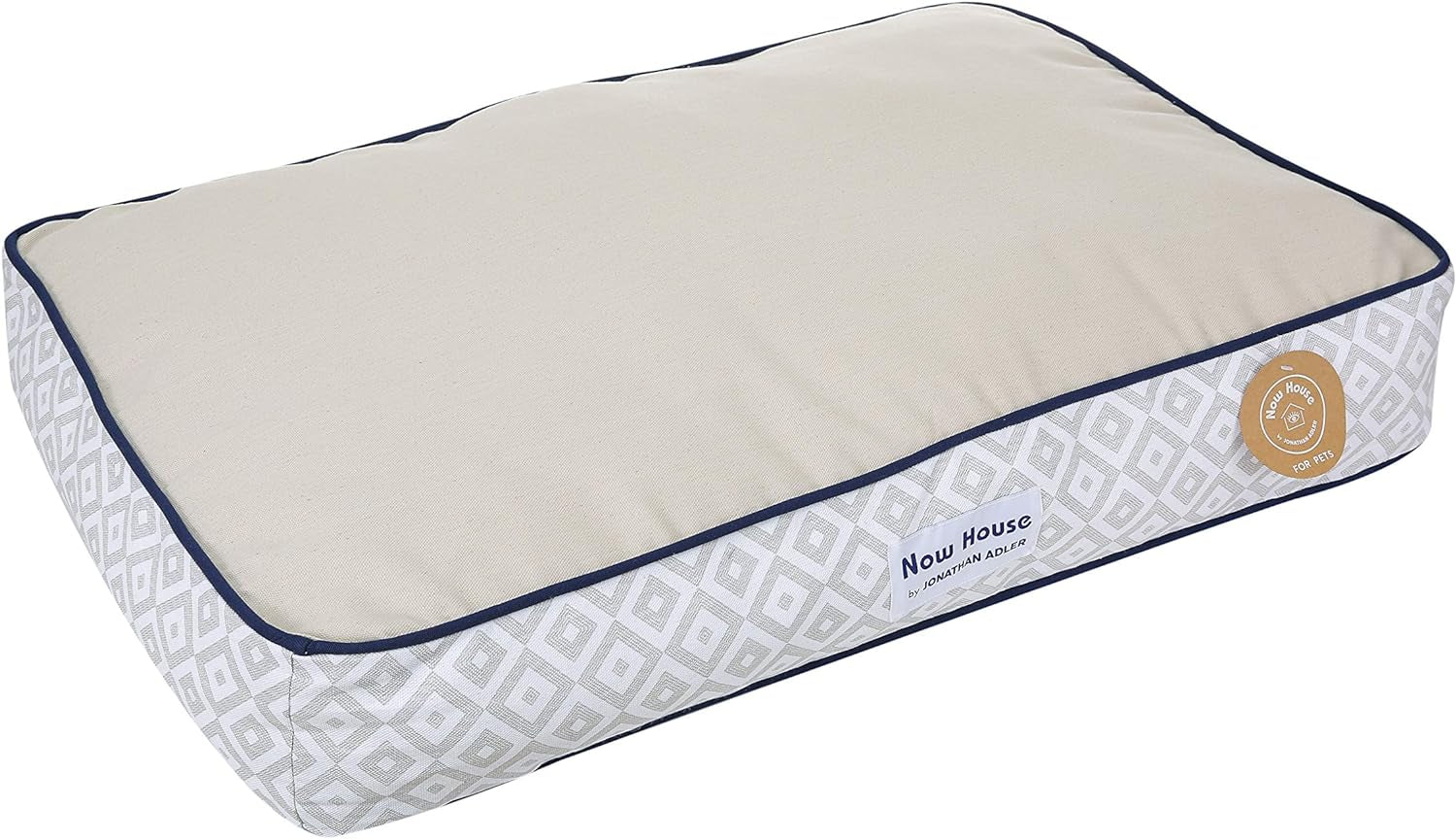 Now House for Pets by Jonathan Adler Grey Diamond Cushion Dog Bed, Medium Medium Dog Bed Washable Dog Bed for Medium Dogs by  (FF16059)